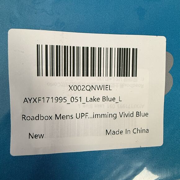 NWT Roadbox Mens UPF 50+ Rash Guard Swim Shirt Lake Blue Size Large - Picture 4 of 4